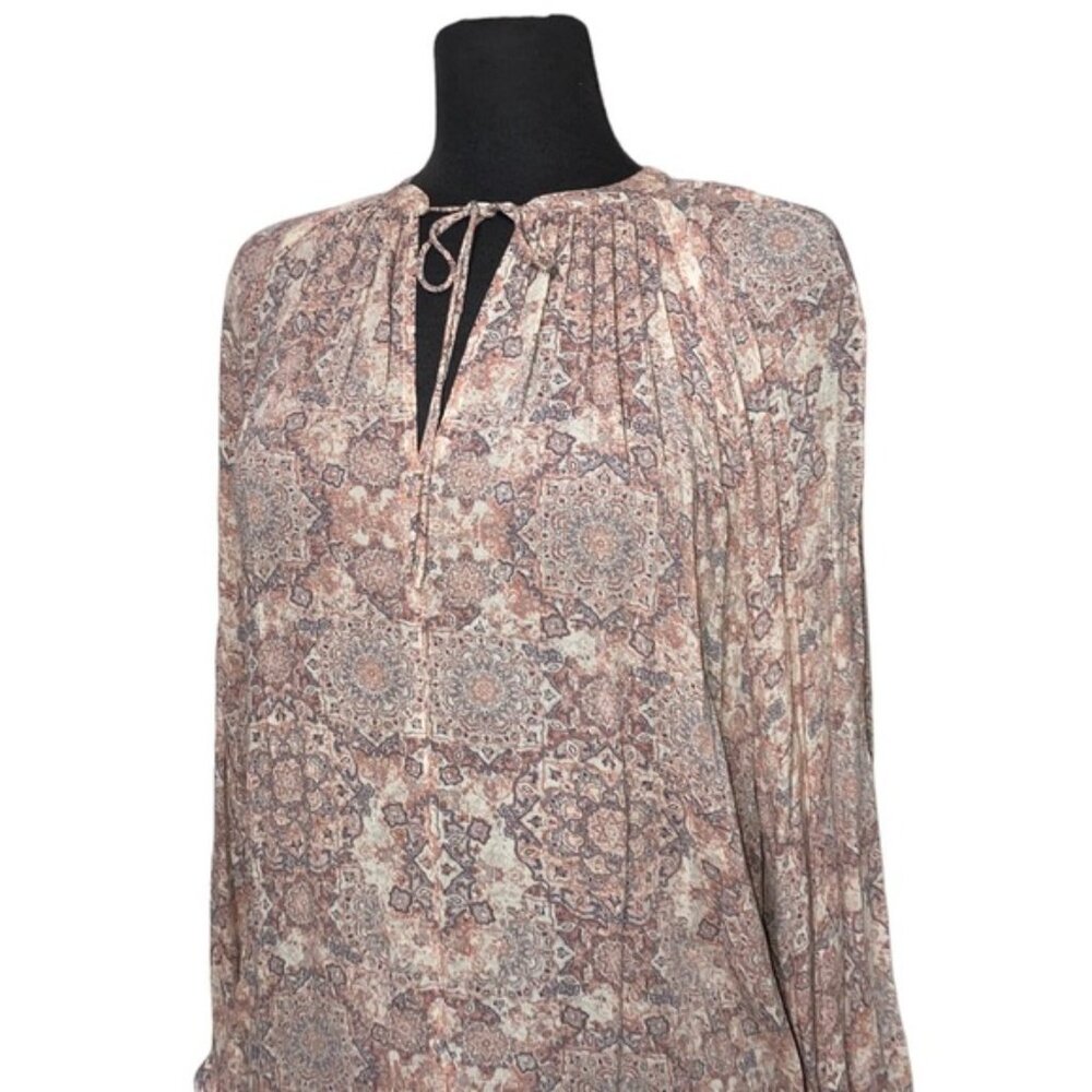 Lucky Brand Printed Peasant Top Small - Picture 5 of 10